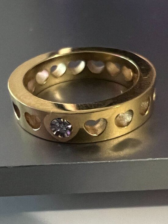 Jewelry - Morellato anello SS gold plated band with a tiny diamond